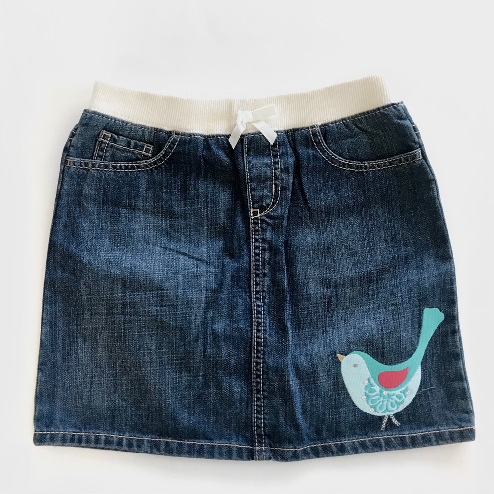 Gymboree Jean skirt with cute bird